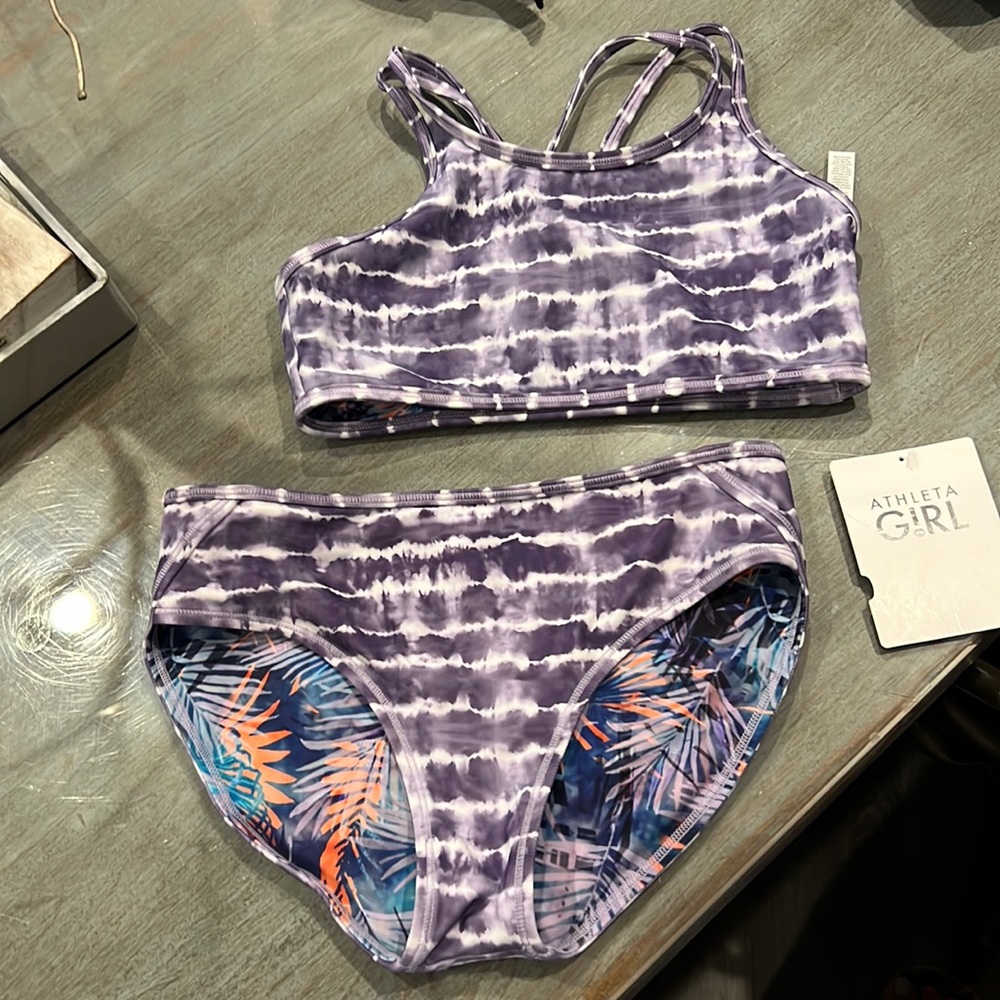 Athleta Girl size 14 XL reversible bikini new with tags